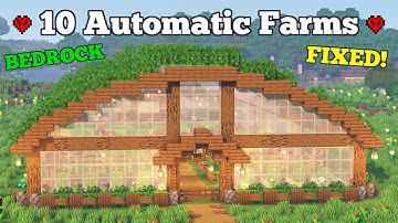 10 Automatic Farms in a Greenhouse - Minecraft Bedrock | Tutorial