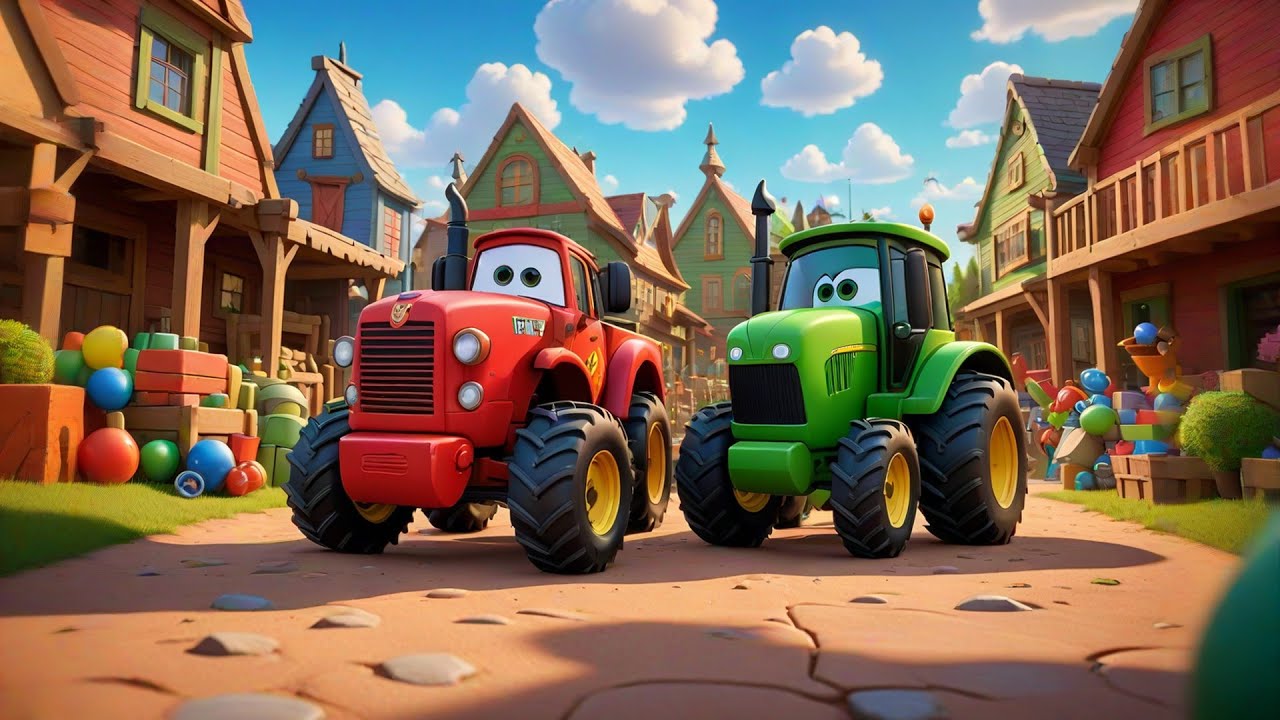 Three Toy Tractors Dig the Dirt | Construction Counting Song  | Nursery Rhymes & Preschool Learning