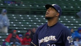 MIL@CHC: Peralta K's Happ to strike out the side