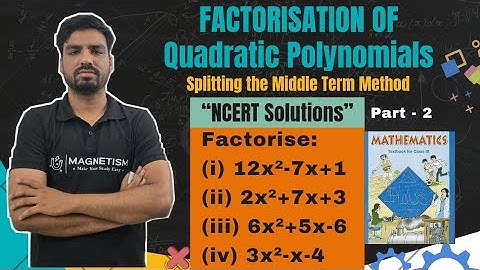 Factorisation of Quadratic Polynomials | Class 9 Maths NCERT Ex 2.3 Q4 Solution | Quadratic Poly Ans