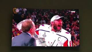 Alex Ovechkin Hoists The Stanley Cup
