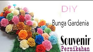 DIY Bunga Gardenia Dari Pita Satin || Souvenir Pernikahan