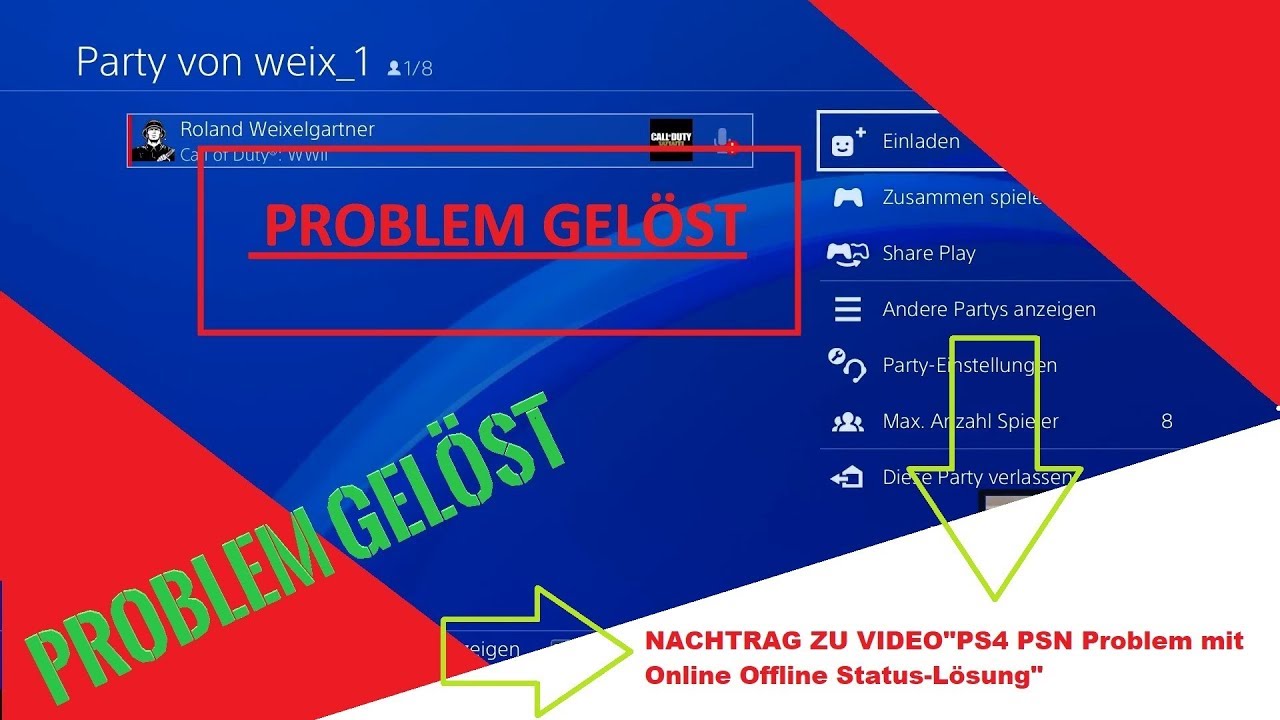 Ps4 Online Status Kann Nicht Geändert Werden NACHTRAG zum Video "PS4 PSN Problem mit Online Offline Status-Lösung