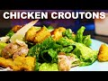 Chicken caesar salad with chicken fat croutons