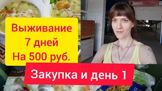 Живу неделю на 500 рублей . Закупка продуктов. День первый.