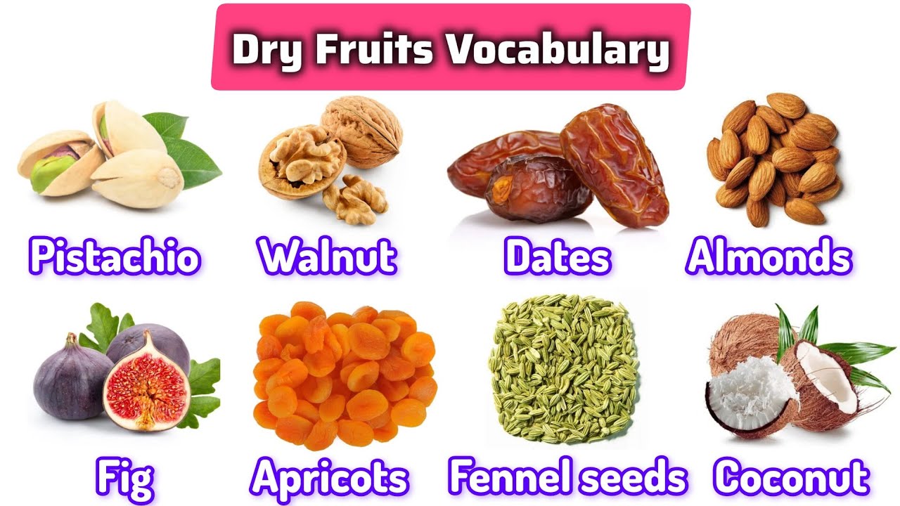 Dry Fruits Vocabulary 🌰🥥🥜 English Vocabulary english 