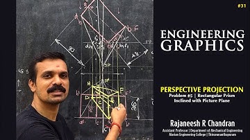 #30 Perspective Projection of Rectangular Prism Inclined with Picture Plane | Rajaneesh R Chandran
