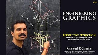 #30 Perspective Projection of Rectangular Prism Inclined with Picture Plane | Rajaneesh R Chandran