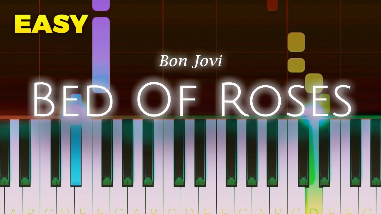 Bon Jovi Bed Of Roses EASY Piano Instrumental TUTORIAL by Piano Fun