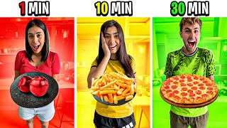 1 MIN VS 10 MIN VS 30 MIN !! ( QUEM FAZ A MELHOR COMIDA? )