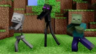 【MMD + Minecraft】 H.u.r.l.y. B.u.r.l.y. 【Ender - Zombie - Skelly】