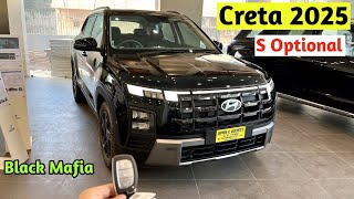 New Hyundai Creta 2025 S Optional Black Colour  🖤 Review|Most VFM Varient 