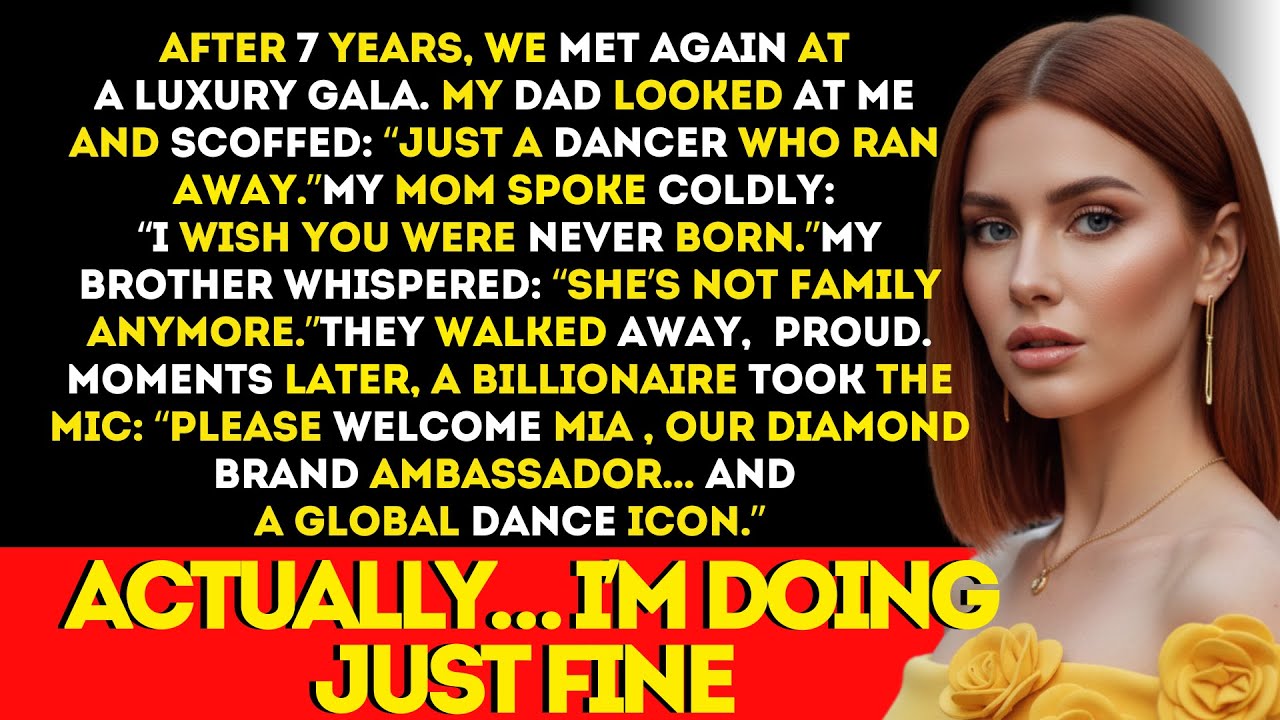 My family saw me for the first time in seven years at a luxury gala, and my father smiled while calling me "just a dancer who ran away." My mother said she wished I'd never been born. My brother...