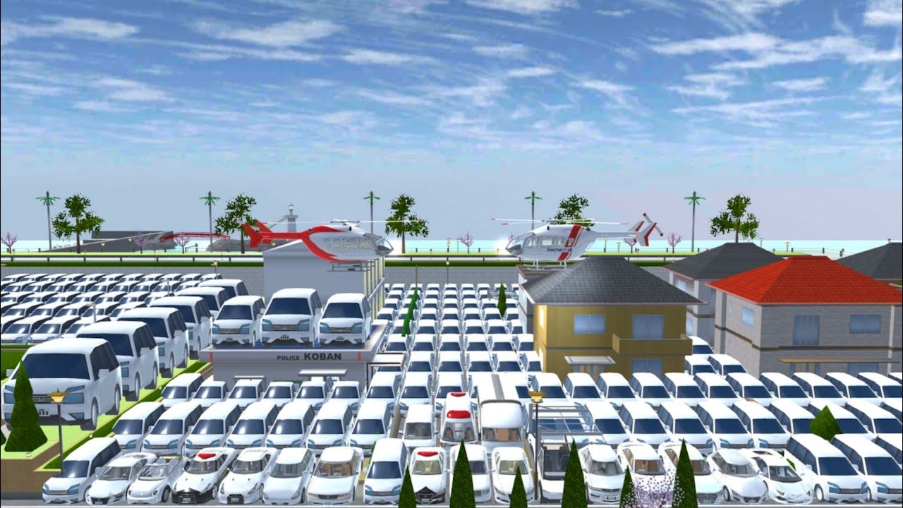 ALL WHITE COLOUR SUPER CAR COLLECTION AT NEAR POLICE STATION 😱🤯🚔🚒✅. SAKURASCHOOLSIMULATOR 😍🤣🚔🚒✅✅