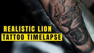 Realistic Lion Tattoo Timelapse | Tattoo Workshop 2.0