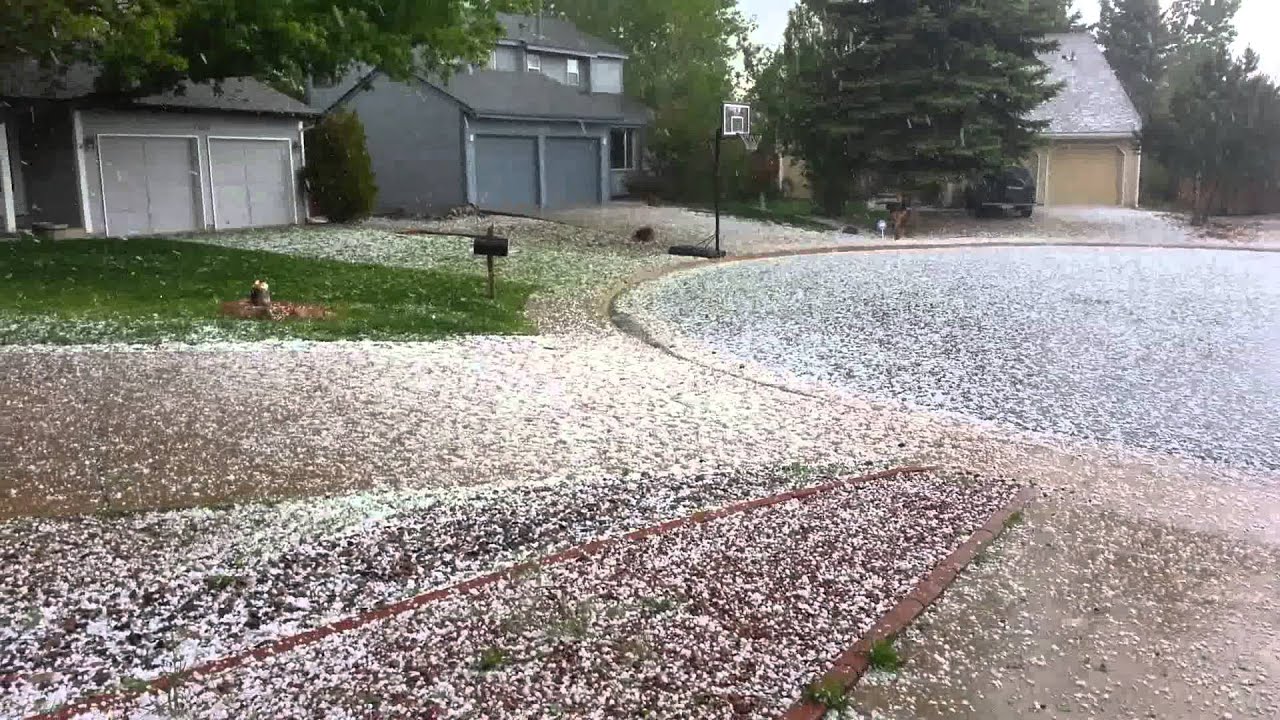 Crazy hail in littleton colorado 5/21/14 marble size