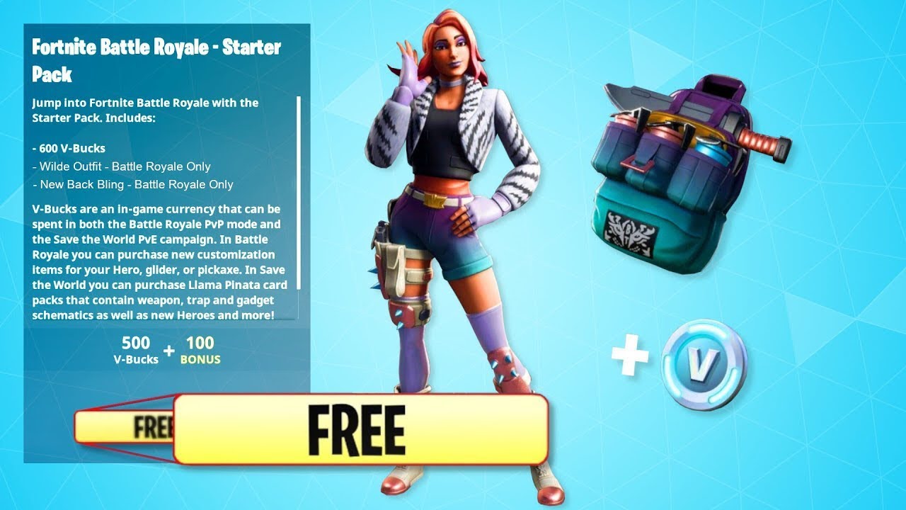 *GLITCH* THE WILDE STARTER PACK FOR FREE! IN FORTNITE BATTLE ROAYLE! (NEW SKIN FOR FREE!)