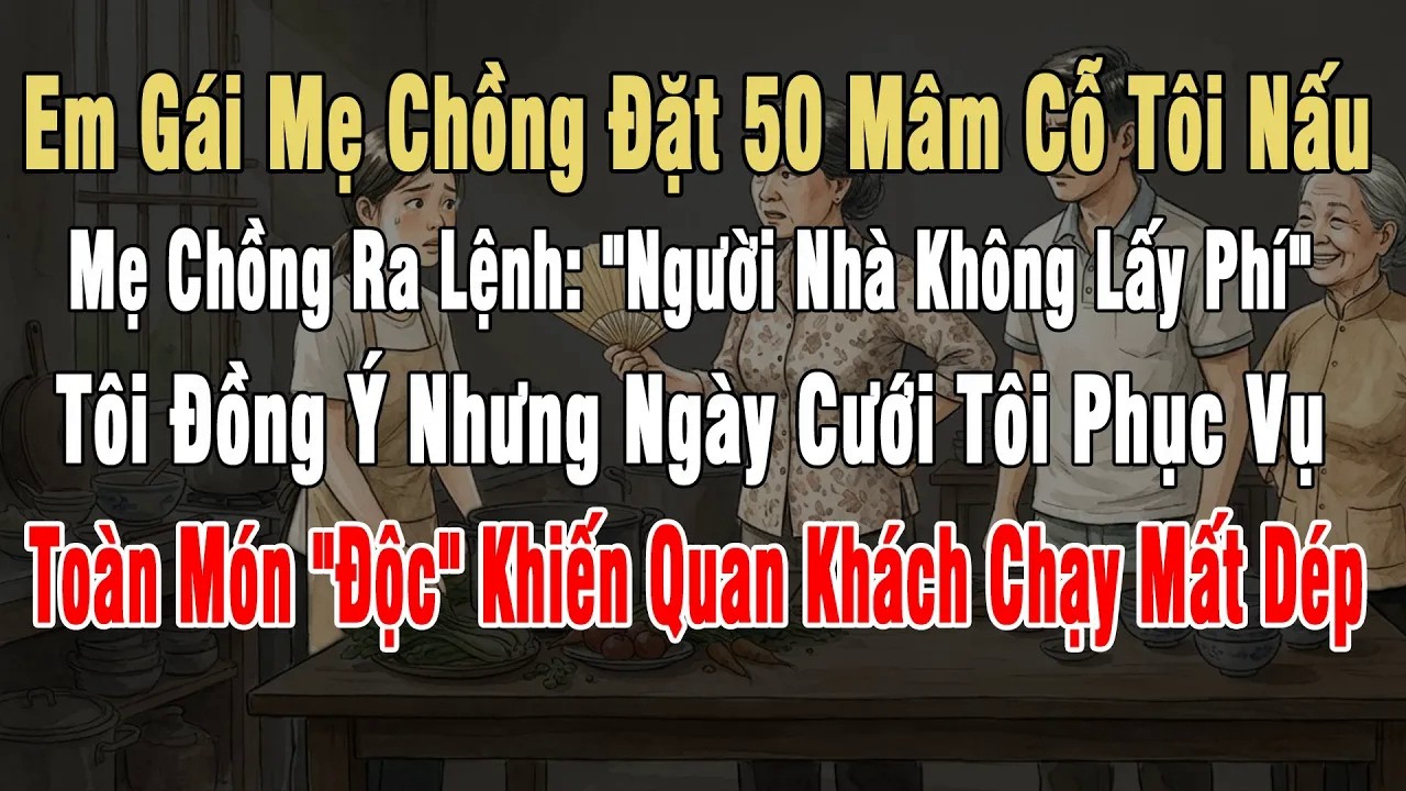 Em Gái Mẹ Chồng Đặt 50 Mâm Cỗ Tôi Nấu, Mẹ Chồng Ra Lệnh：＂Người Nhà Không Lấy Phí＂, Tôi Đồng Ý Nhưng