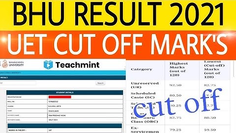 Bhu entrance result 2021|bhu result 2021| bhu cut off| bhu result bhu cut off marks 2021#teachmint