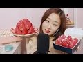 EatingASMR🍓딸기뷔페🍓(딸기오믈렛,마카롱,티라미수,생크림)Ultimate Strawberry Eating Sound🍓