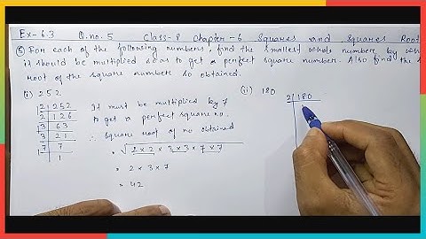 Ex.6.3(Q.5) - Chapter:6 Squares and Square Roots - Ncert Maths Class 8 - Cbse
