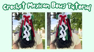 Crochet Mexican Bows Tutorial | Easy México Hair Bow for the 2026 World Cup