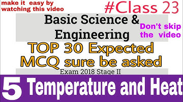 Heat and temperature Top 30 MCQ for Alp tech stage 2||Basic science & engineering expected question