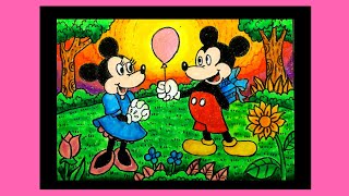 CARA MUDAH MENGGAMBAR DAN GRADASI WARNA Ep. 19  Tema : MICKEY DAN MINNIE MOUSE