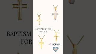 Gold christening baptism crosses K14. Find them at lidon.gr