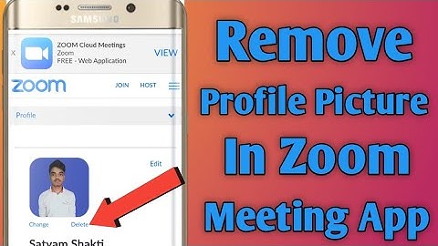How To Remove Profile Pic On Zoom Meeting App In Android Phone