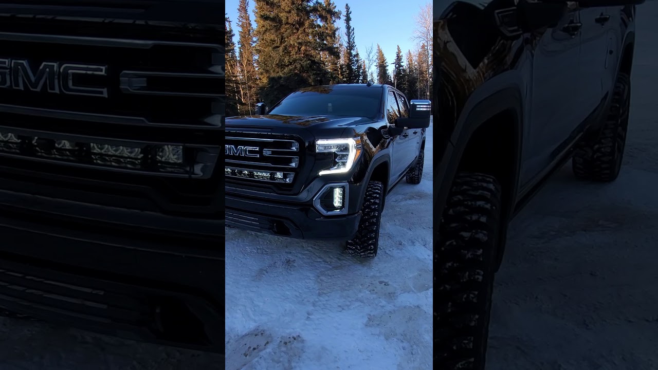 Blacked Out 2021 Gmc Sierra At4 Leveled On 33×125 R24s Youtube