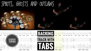 Joe Satriani &quot;spirits ghosts and outlaws&quot; backing track in Standard tuning with on-screen tabs