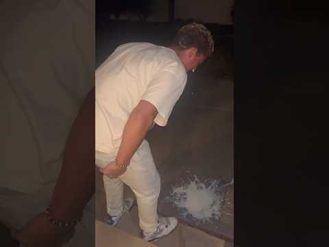 Who wants to try the milk challenge now??? 🥛🍼💀 #funny #milk #throwups