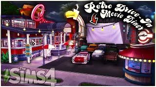 🎞️🍔 RETRO DRIVE-IN MOVIE + DINER 🚘🎥 | SIMS 4 SPEED BUILD [NO CC]