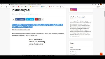 Mi 5X (Oxygen) BootLoader Unlock File Tested