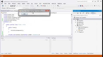 Add Menu Items Under the Windows Right-Click C#