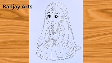 How to Draw Radha Rani for Radha Ashtami | Easy Step-by-Step Drawing | Chitra