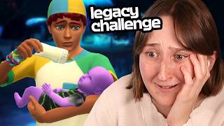 My Sim gave birth to an ALIEN | Nightmare Legacy Challeng...
