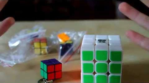 Moyu Aolong v1 + XM Keychain 2x2 (x4) Cube Unboxing | Fasttech