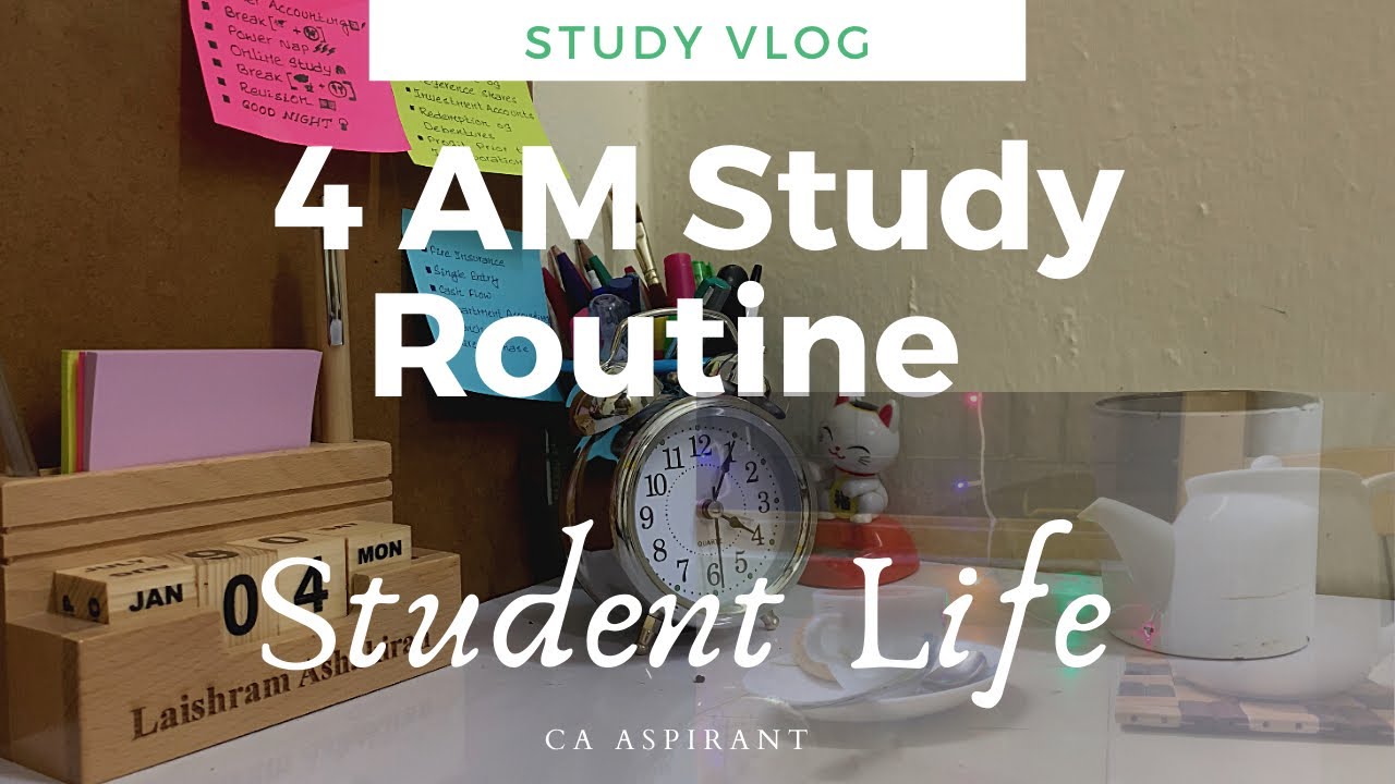 4 AM Study Vlog || Productive Morning Life || CA Aspirant - YouTube