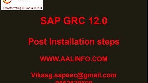 SAP  GRC12.0 Post installation steps