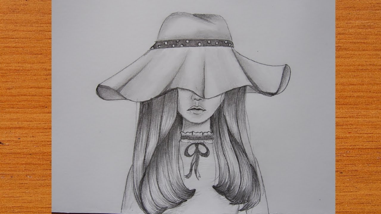 สอนวาดรูปผู้หญิงใส่หมวก แบบง่ายๆ | A girl drawing for beginners (easy way)