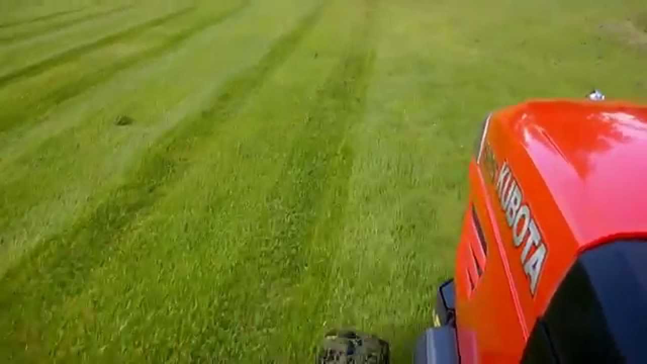 Kubota G26 cutting wet grass YouTube
