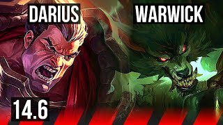 DARIUS vs WARWICK (TOP) | 1200+ games, Dominating | KR Master | 14.6