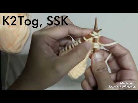 How to decrease stitches/ K2tog and SSK knitting stitches/ Knitting for beginners/#22
