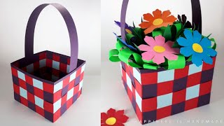 Paper Weaving Basket | Simple Paper Basket Making | DIY - Paper Crafts