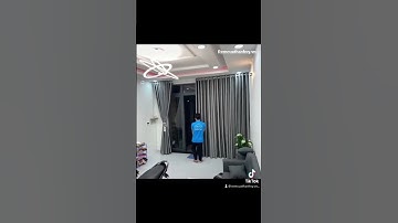 Rèm cửa 2 lớp màu xám sang trọng - Rèm Cửa Thanh Vy