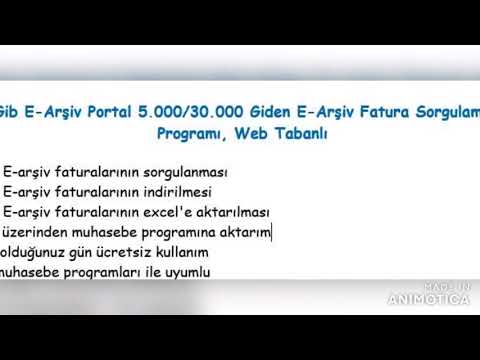 Gib E-Arşiv Portal 5.000/30.000 Giden E-Arşiv Fatura Sorgulama