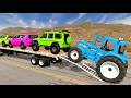 Flatbed Truck Mcqueen | Transportation with Truck - Pothole vs Car #208 - BeamNG.Drive