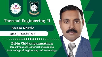 THERMAL ENGINEERING II - STEAM NOZZLE - MULTIPLE CHOICE QUESTION AND ANSWERS - MODULE 1